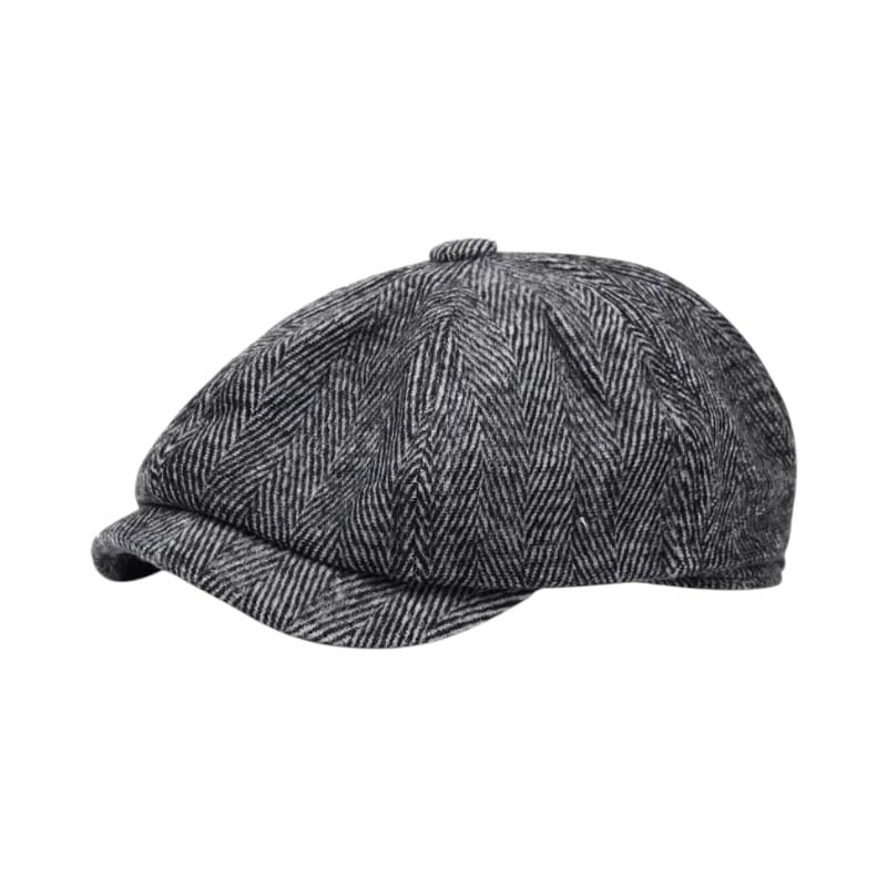 Le Comptoir du Chapeau Gris Foncé / 54-62CM Béret Peaky Blinders Rétro Octogonal Image
