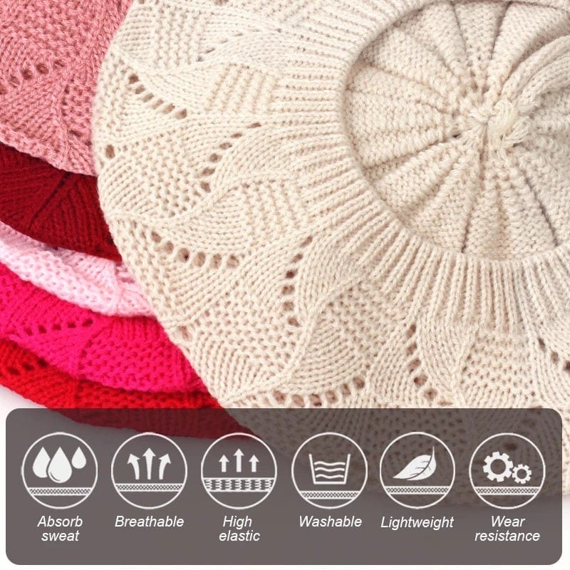 Le Comptoir du Chapeau Béret Tricot Fin Femme Parisien Multicolore