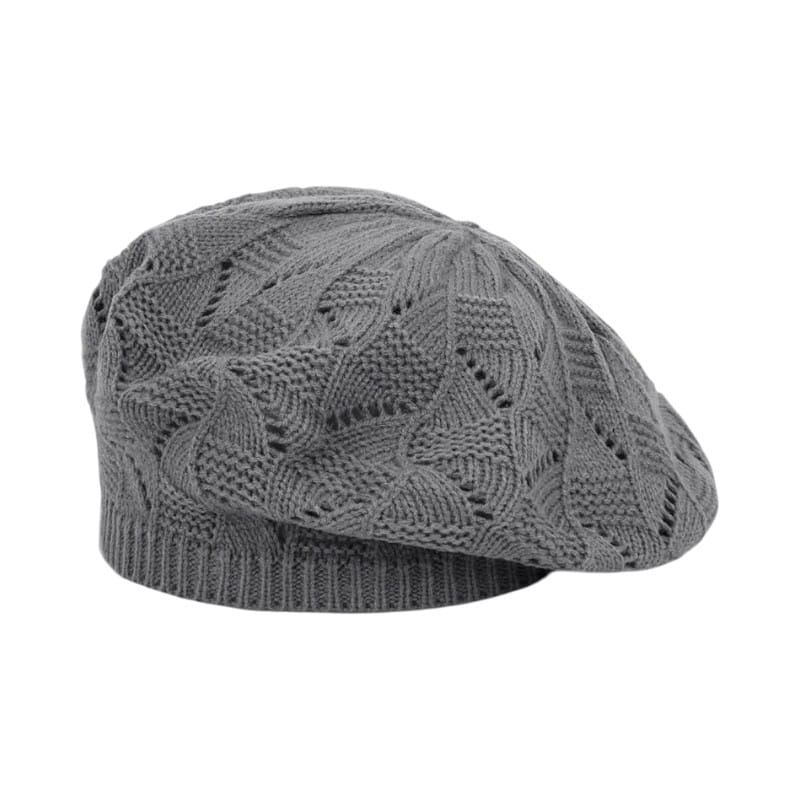 Le Comptoir du Chapeau Gris Foncé Béret Tricot Fin Femme Parisien Multicolore