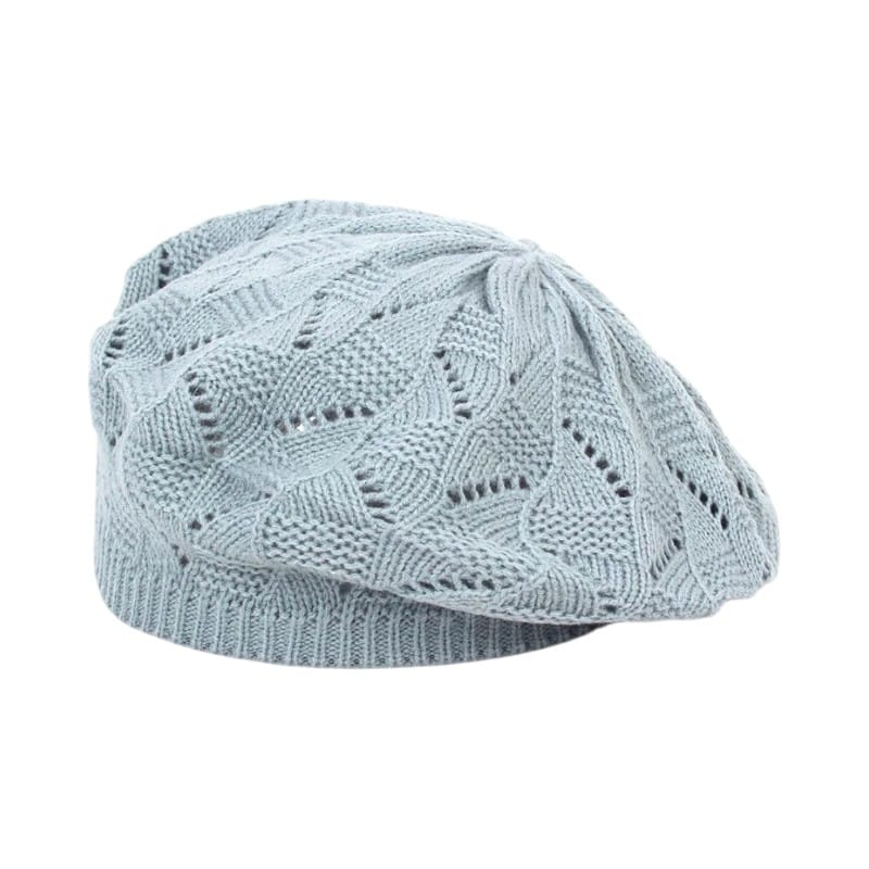 Le Comptoir du Chapeau Gris Clair Béret Tricot Fin Femme Parisien Multicolore