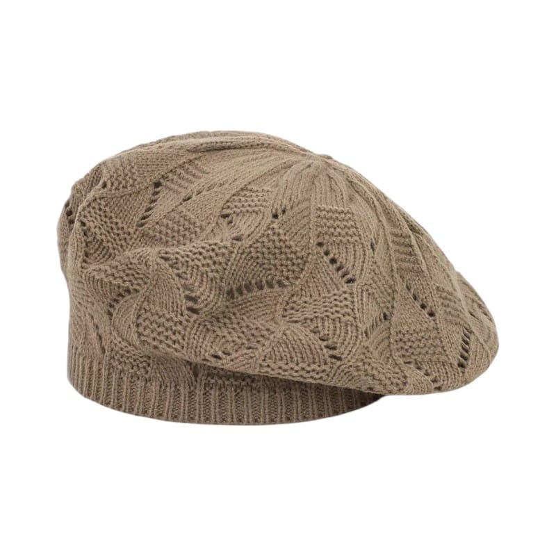 Le Comptoir du Chapeau Marron Béret Tricot Fin Femme Parisien Multicolore