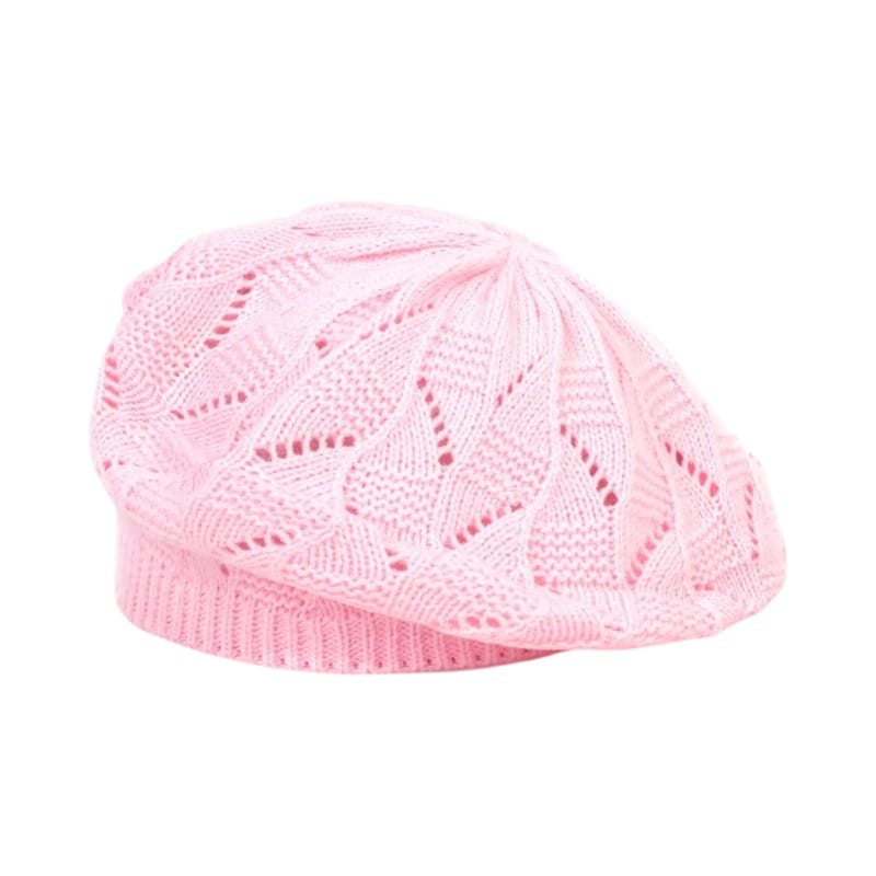Le Comptoir du Chapeau Rose Béret Tricot Fin Femme Parisien Multicolore