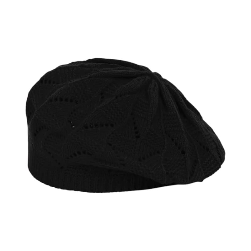 Le Comptoir du Chapeau Noir Béret Tricot Fin Femme Parisien Multicolore
