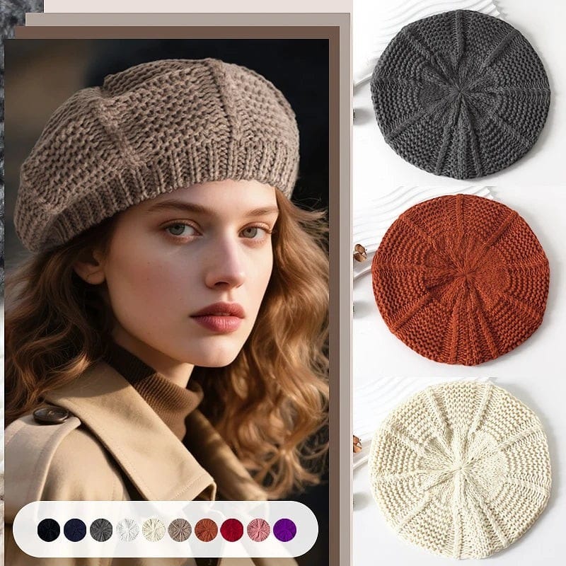 Le Comptoir du Chapeau Béret Tricoté Couleur Unie Femme