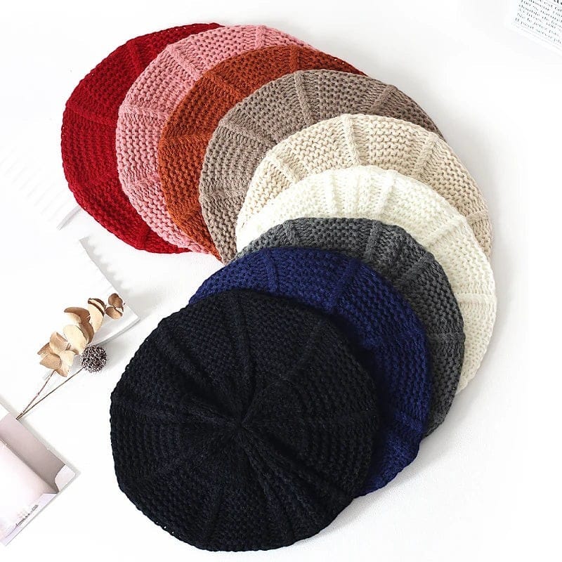 Le Comptoir du Chapeau Béret Tricoté Couleur Unie Femme