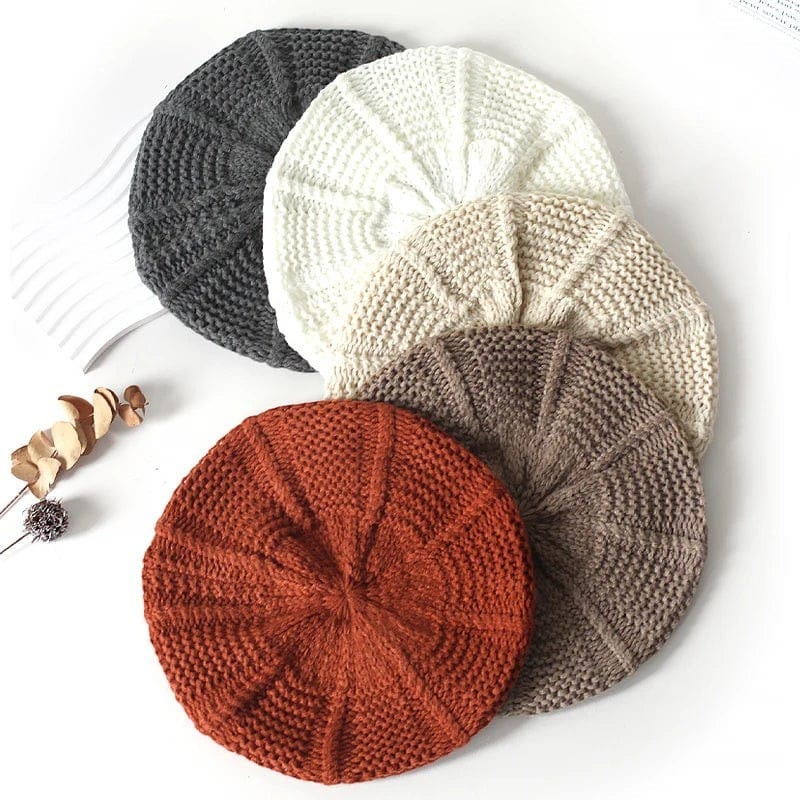Le Comptoir du Chapeau Béret Tricoté Couleur Unie Femme