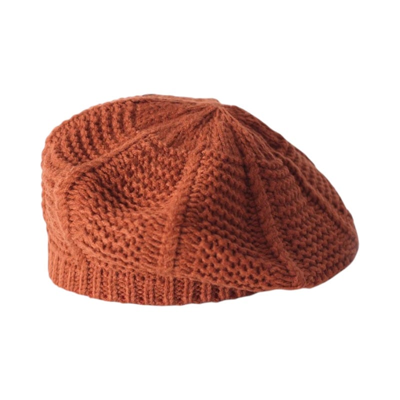 Le Comptoir du Chapeau Caramel Béret Tricoté Couleur Unie Femme