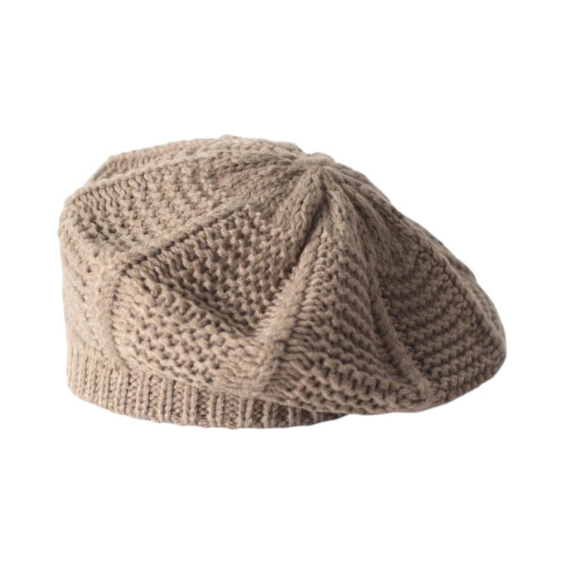 Le Comptoir du Chapeau Marron Béret Tricoté Couleur Unie Femme