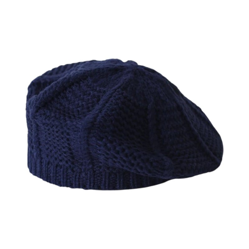 Le Comptoir du Chapeau Marine Béret Tricoté Couleur Unie Femme