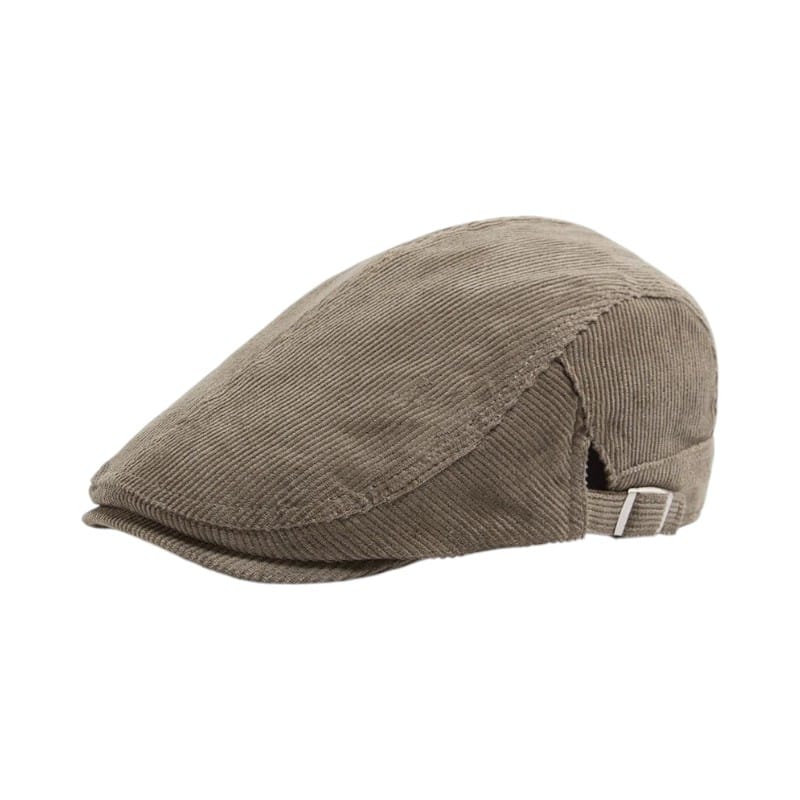 Le Comptoir du Chapeau Marron Béret Velours Côtelé Vintage Réversible