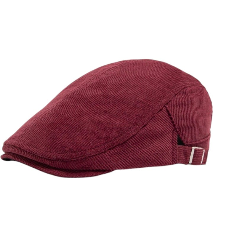 Le Comptoir du Chapeau Bordeaux Béret Velours Côtelé Vintage Réversible