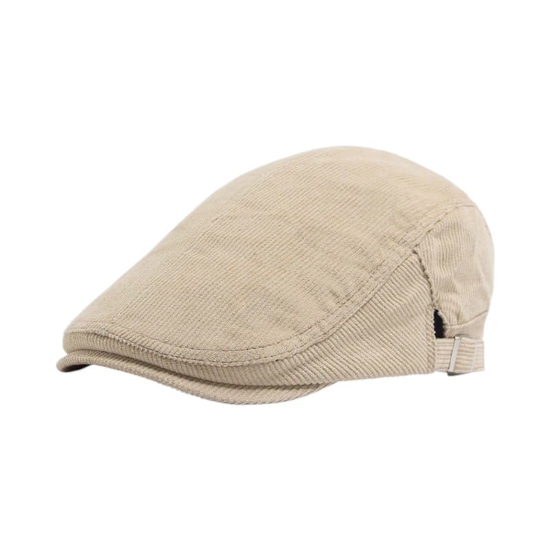 Le Comptoir du Chapeau Beige Béret Velours Côtelé Vintage Réversible