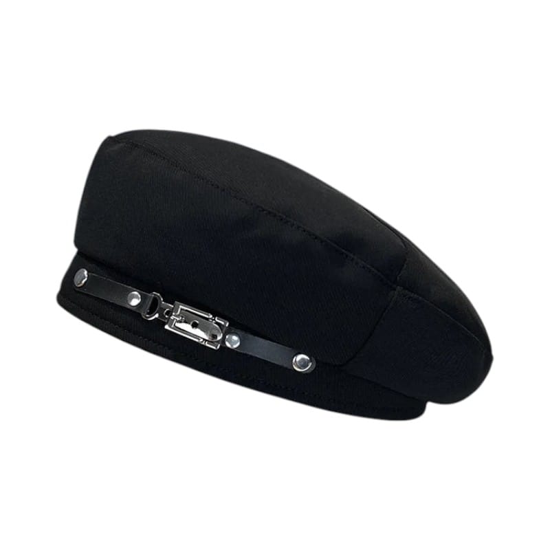 Le Comptoir du Chapeau Noir Béret Vintage Coton Femme Ajustable