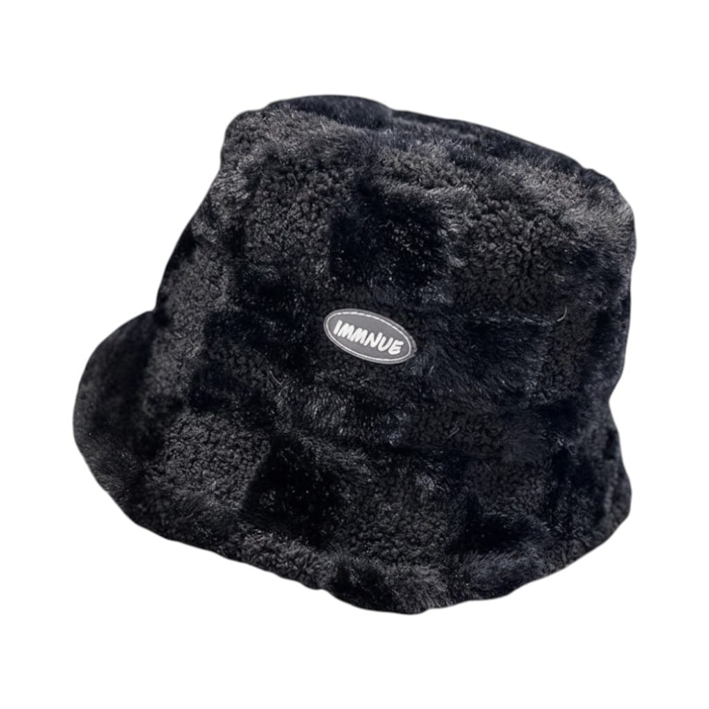 Le Comptoir du Chapeau Noir Bob Agneau Quadrillé Velours Chaud Femme