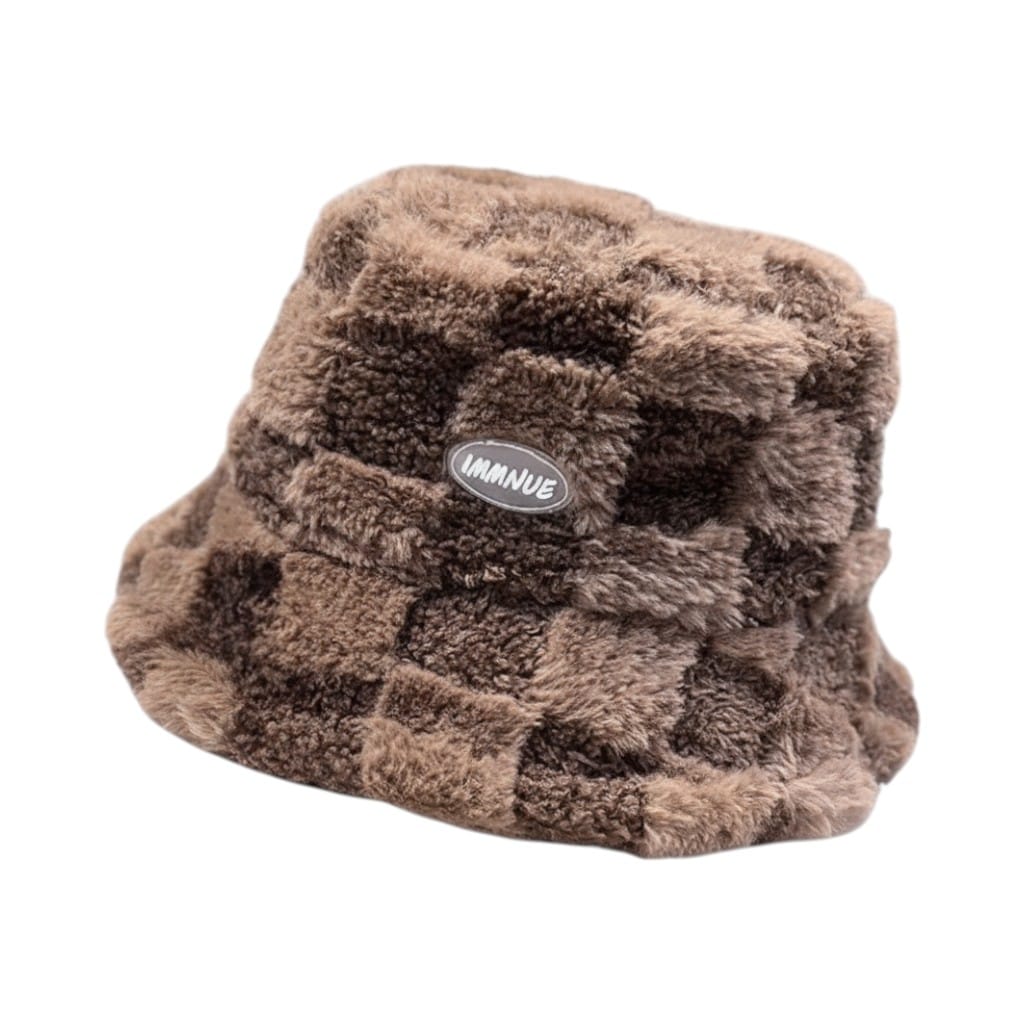 Le Comptoir du Chapeau Café Bob Agneau Quadrillé Velours Chaud Femme