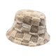 Le Comptoir du Chapeau Marron Clair Bob Agneau Quadrillé Velours Chaud Femme