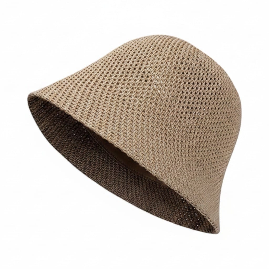 Le Comptoir du Chapeau Marron Clair Bob Ajouré Respirant Femme Été