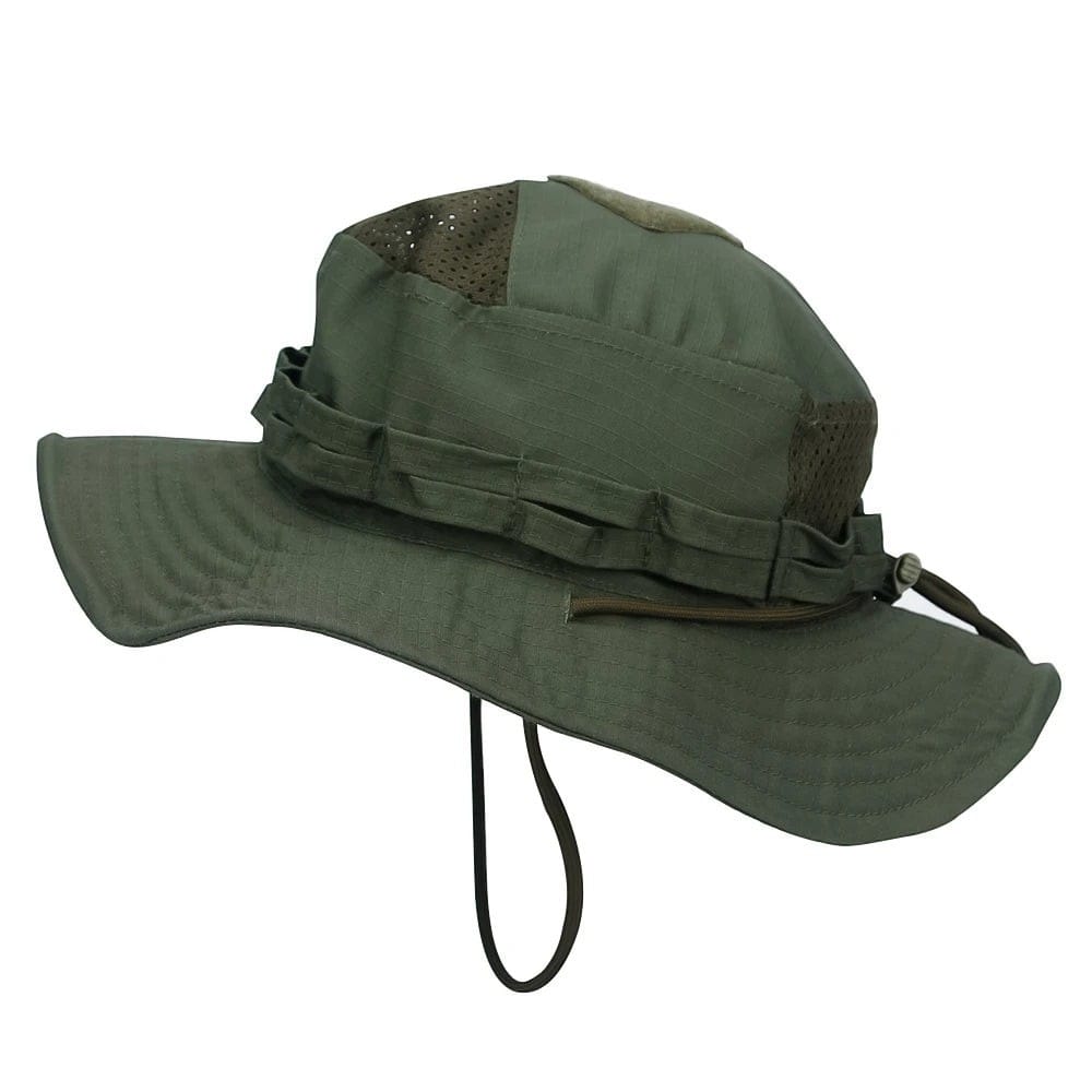 Le Comptoir du Chapeau Vert Kaki Bob Camouflage Outdoor Respirant Homme