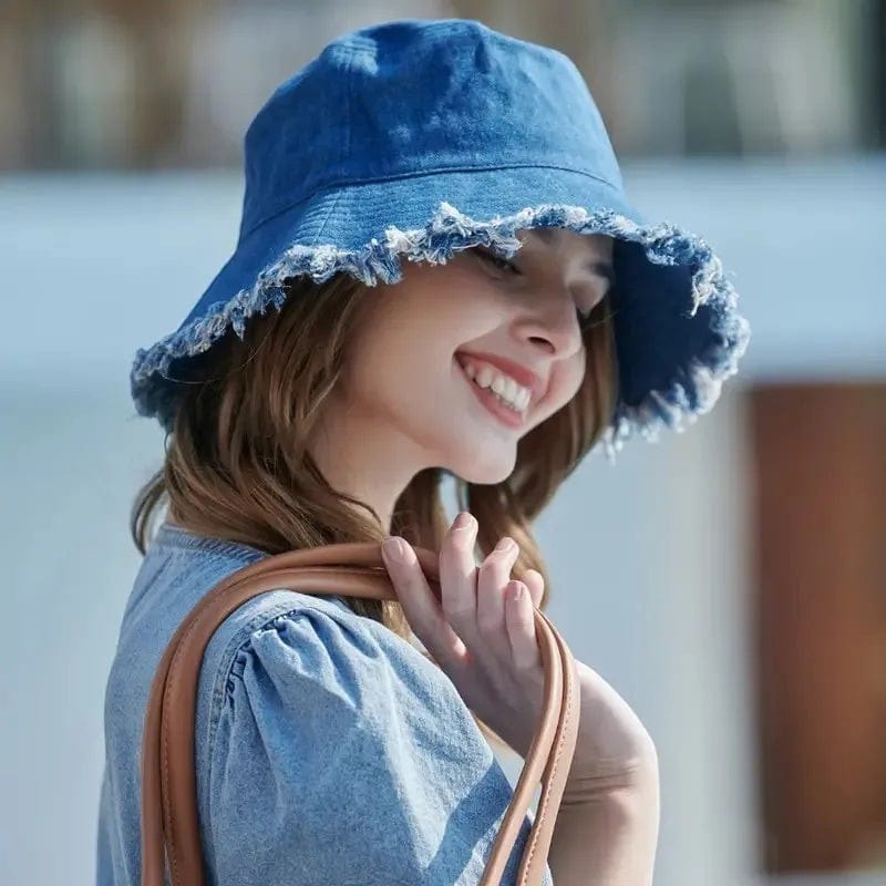 Le Comptoir du Chapeau Bob Denim Effiloché Casual