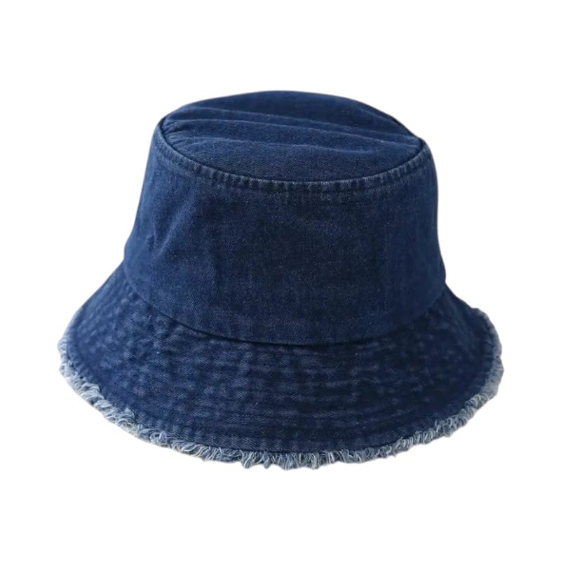 Le Comptoir du Chapeau Bleu Foncé Bob Denim Effiloché Casual
