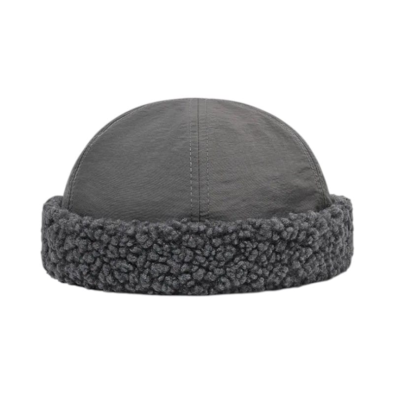 Le Comptoir du Chapeau Gris Bonnet Agneau Docker Hiver Image