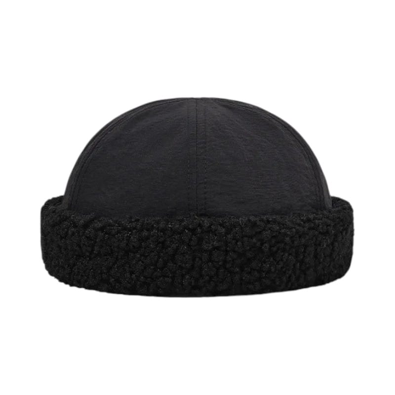 Le Comptoir du Chapeau Noir Bonnet Agneau Docker Hiver