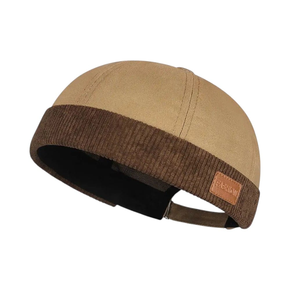 Le Comptoir du Chapeau Beige Bonnet Docker Côtelé Sans Visière