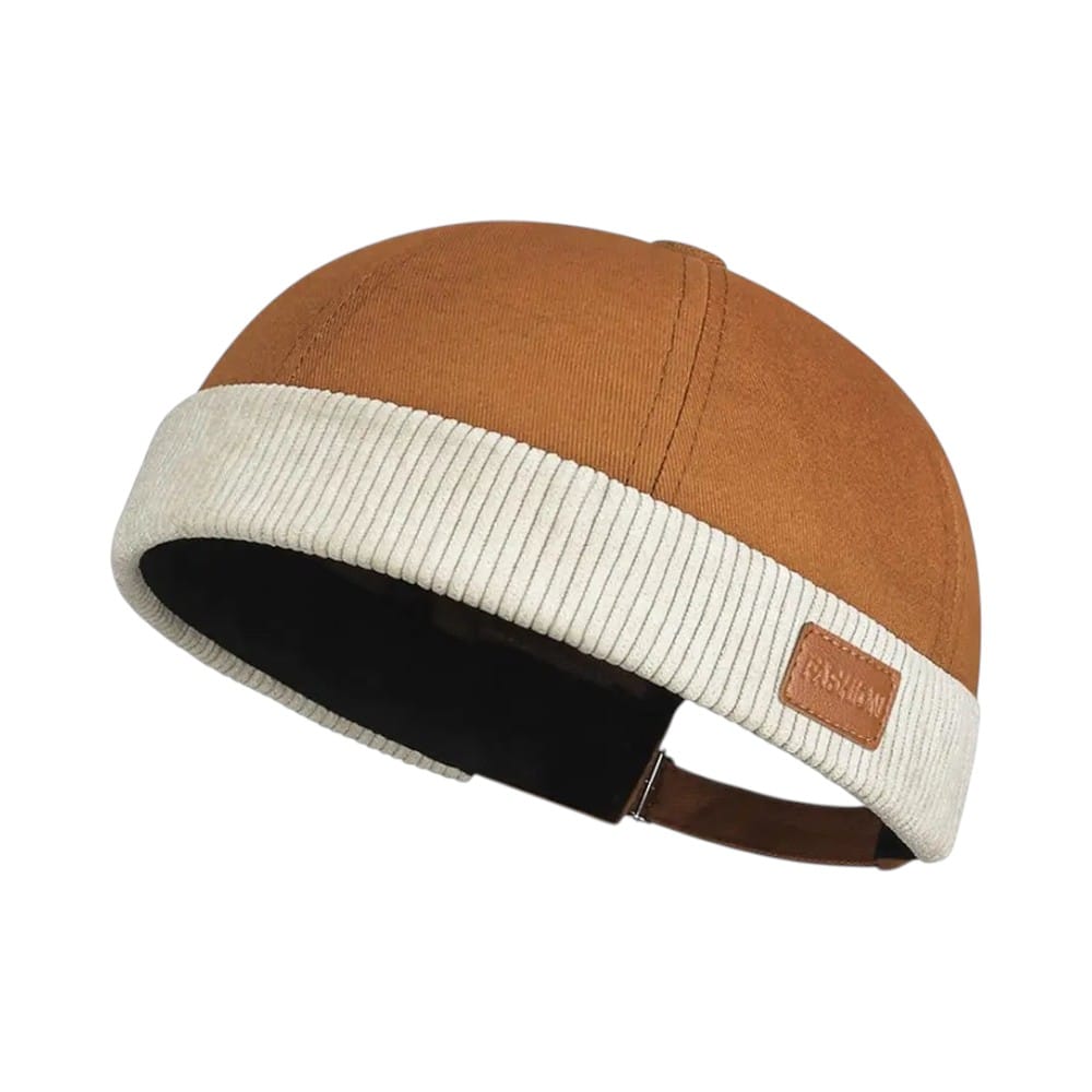 Le Comptoir du Chapeau Caramel Bonnet Docker Côtelé Sans Visière