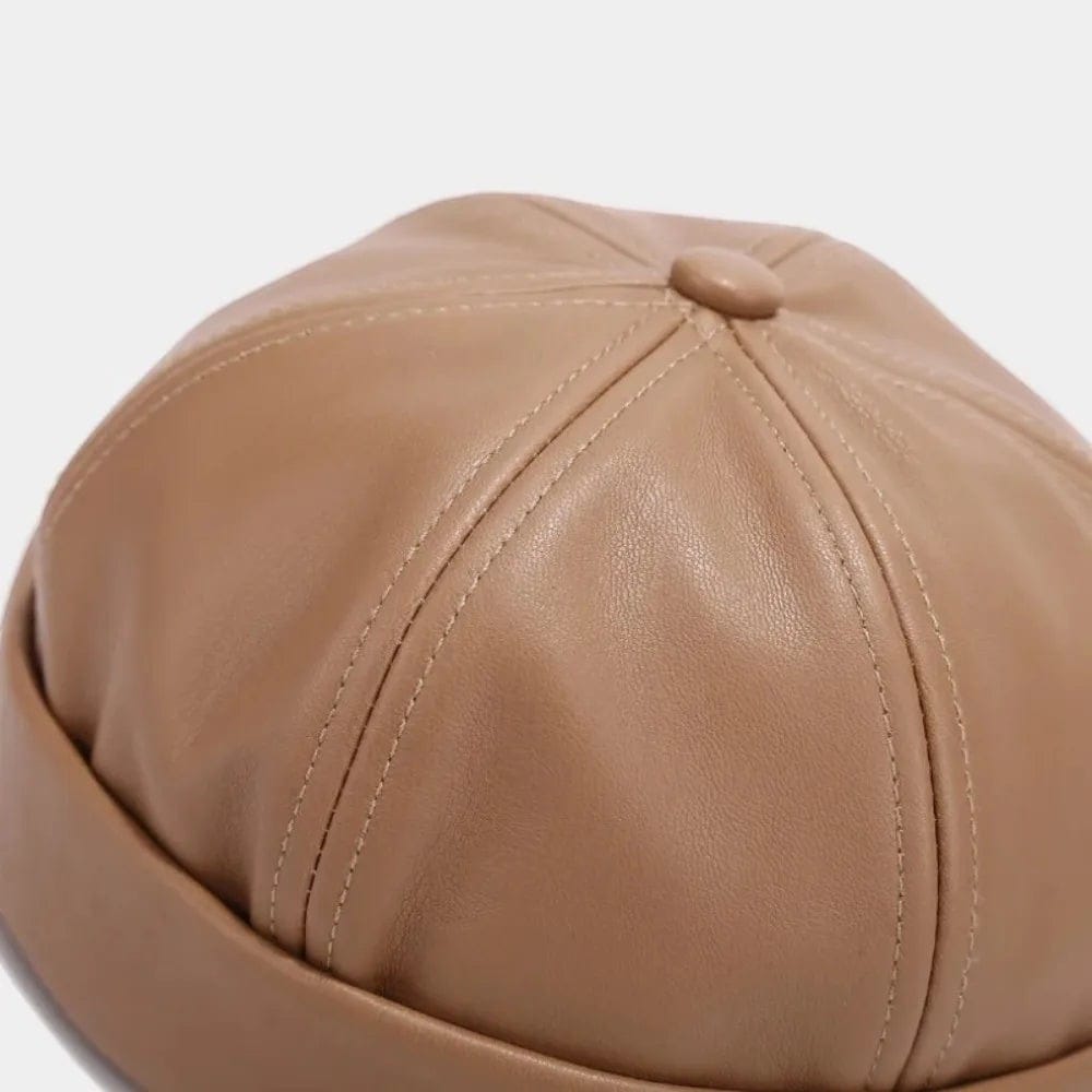 Le Comptoir du Chapeau Bonnet Docker Cuir PU Rétro
