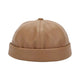 Le Comptoir du Chapeau Marron Clair Bonnet Docker Cuir PU Rétro