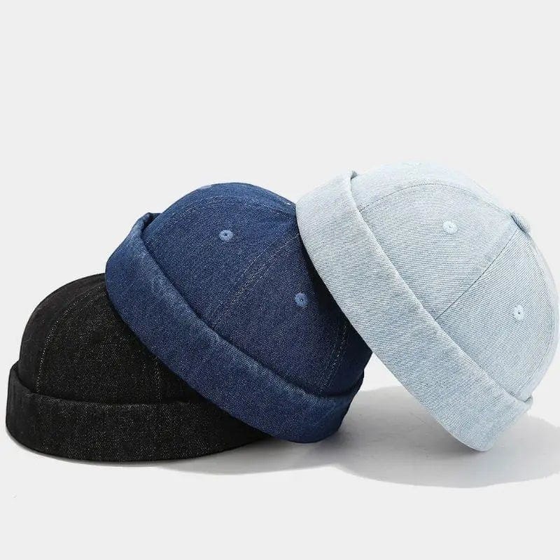 Le Comptoir du Chapeau Bonnet Docker Denim Marin