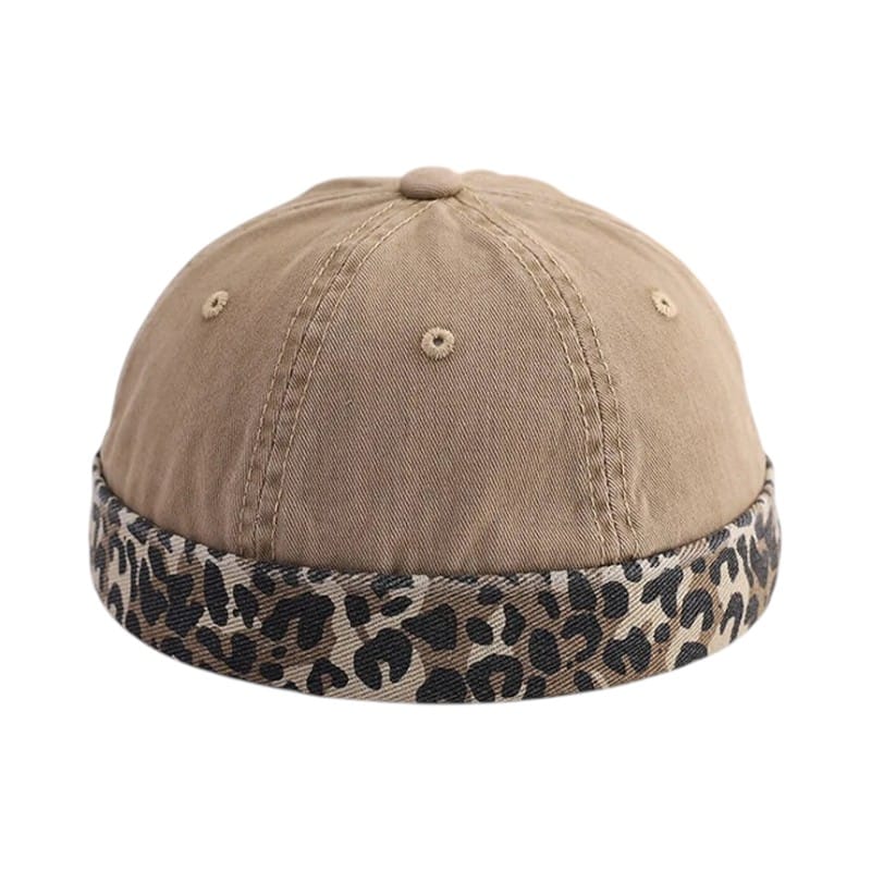 Le Comptoir du Chapeau Marron Clair Bonnet Docker Léopard Vintage