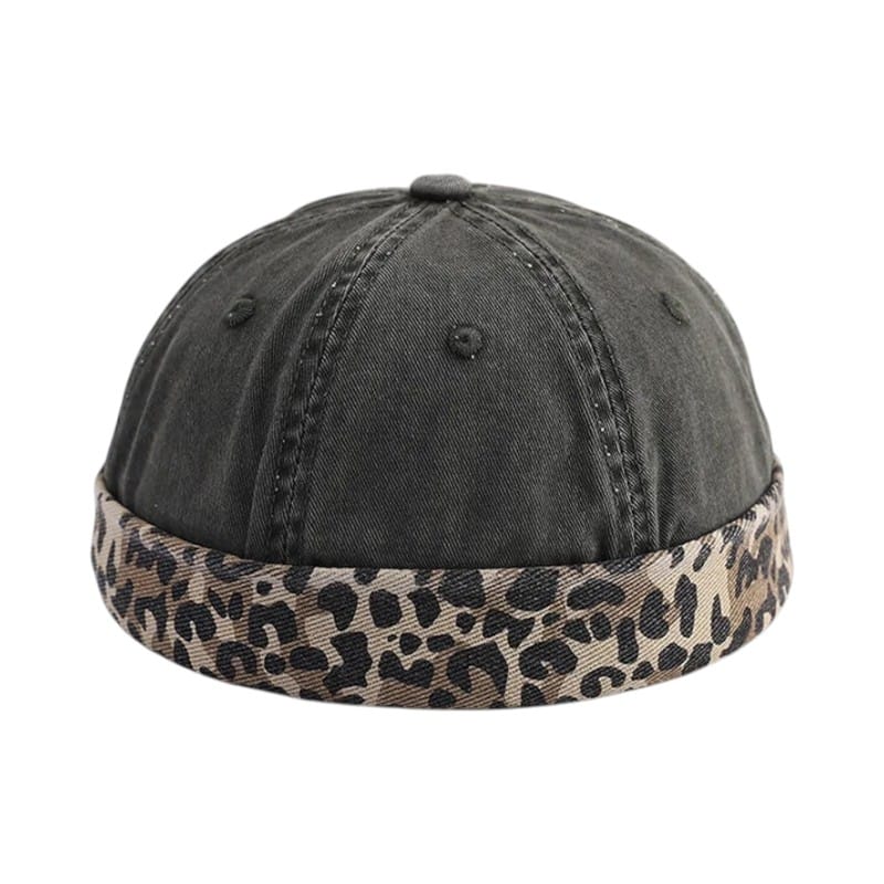 Le Comptoir du Chapeau Vert Kaki Bonnet Docker Léopard Vintage