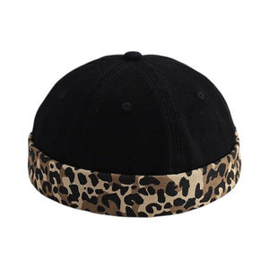 Le Comptoir du Chapeau Noir Bonnet Docker Léopard Vintage