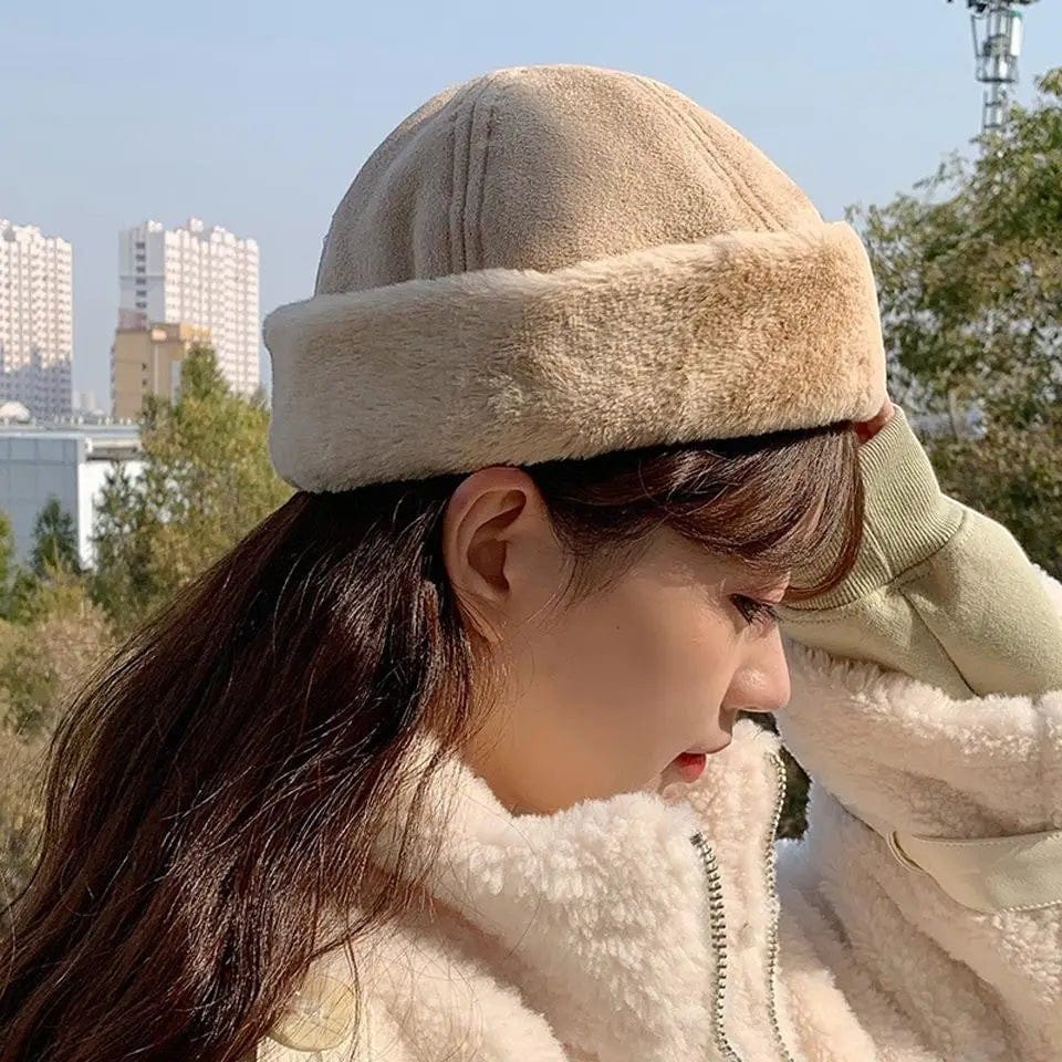 Le Comptoir du Chapeau Bonnet Docker Peluche Fausse Fourrure
