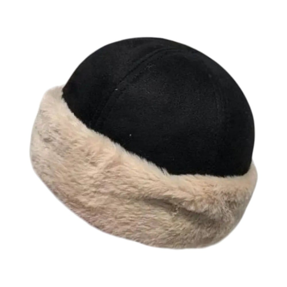 Le Comptoir du Chapeau Noir Bonnet Docker Peluche Fausse Fourrure