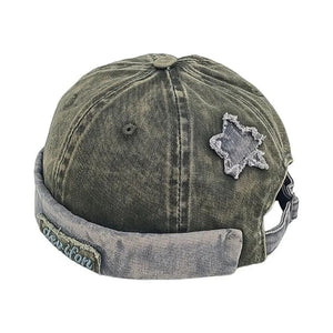 Le Comptoir du Chapeau Gris Bonnet Docker Vintage Étoile Lavé