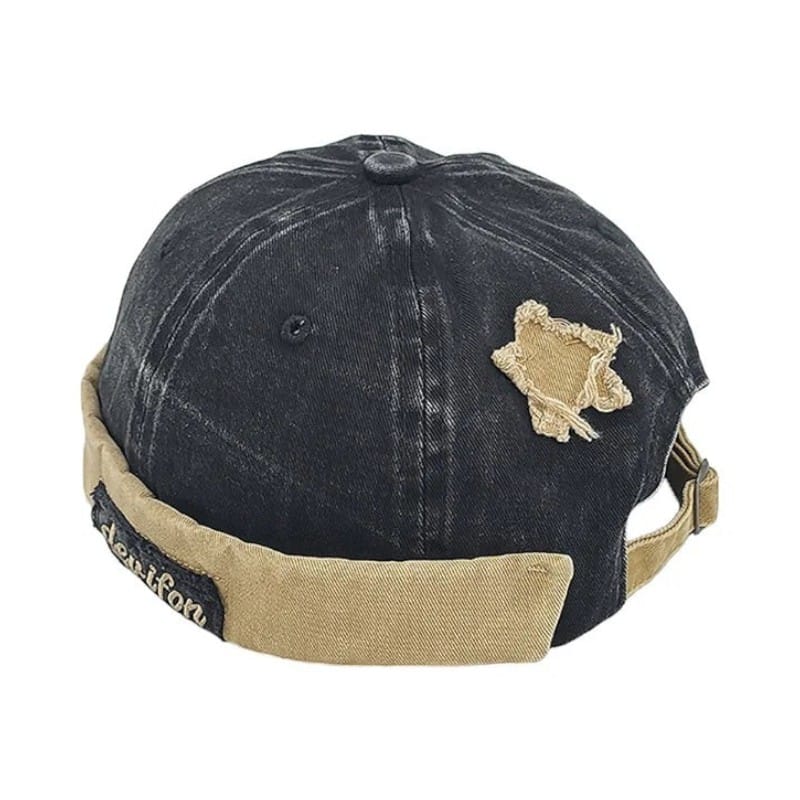 Le Comptoir du Chapeau Noir Bonnet Docker Vintage Étoile Lavé