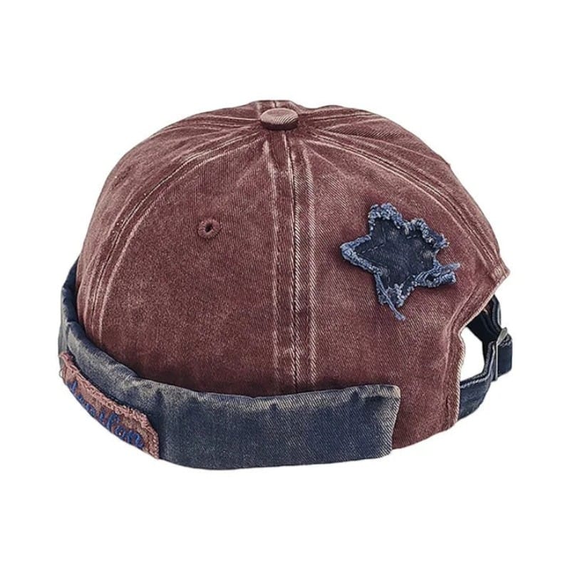 Le Comptoir du Chapeau Bordeaux Bonnet Docker Vintage Étoile Lavé