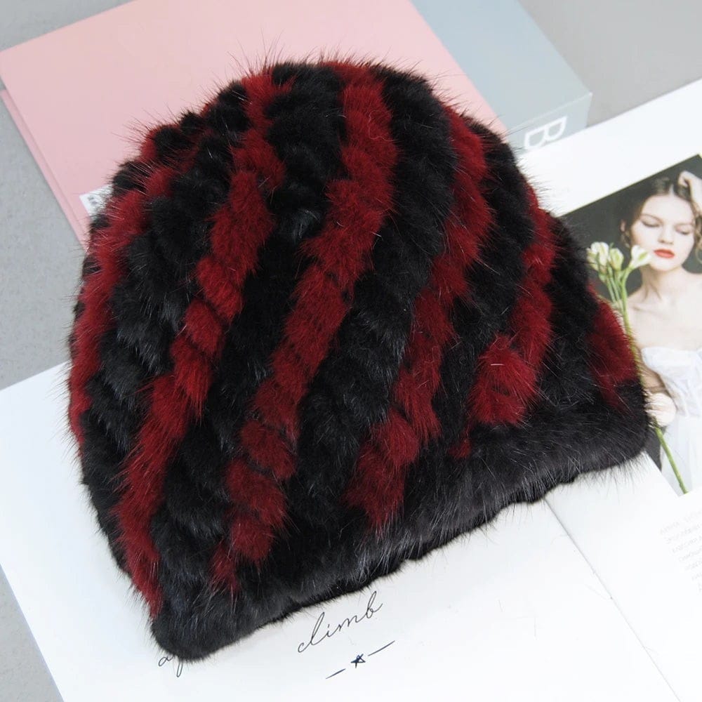 Le Comptoir du Chapeau Bonnet Fourrure Vison Véritable Femme