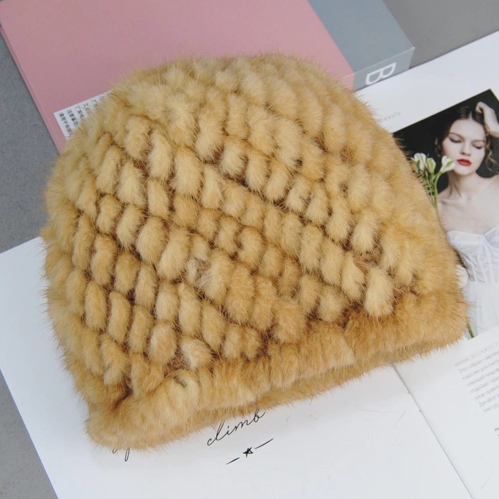 Le Comptoir du Chapeau Bonnet Fourrure Vison Véritable Femme