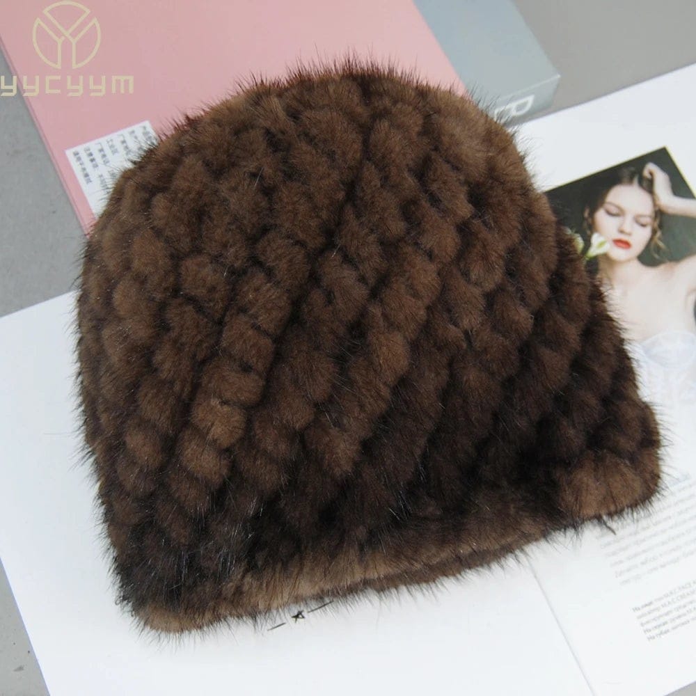 Le Comptoir du Chapeau Bonnet Fourrure Vison Véritable Femme
