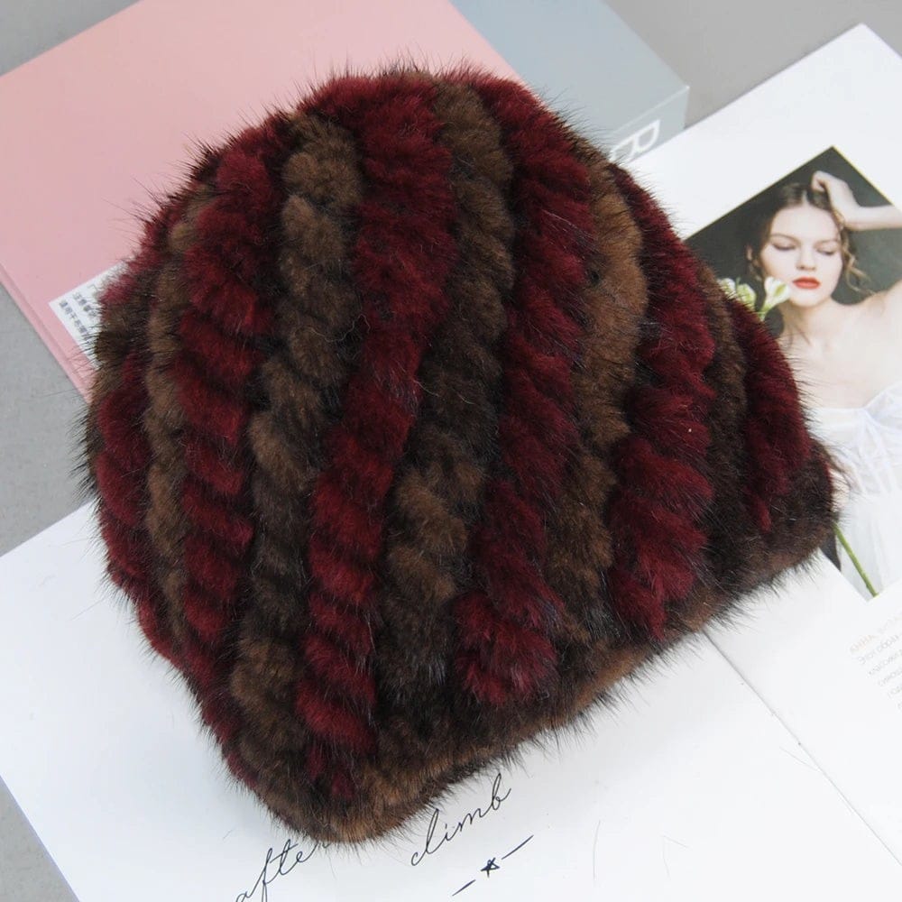 Le Comptoir du Chapeau Bonnet Fourrure Vison Véritable Femme