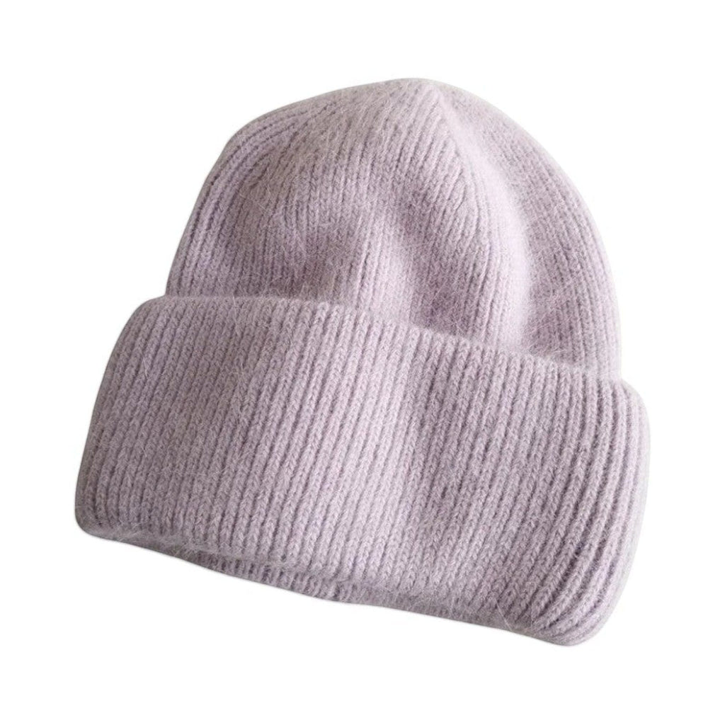 Le Comptoir du Chapeau Violet Bonnet Laine Angora Fourrure Hiver