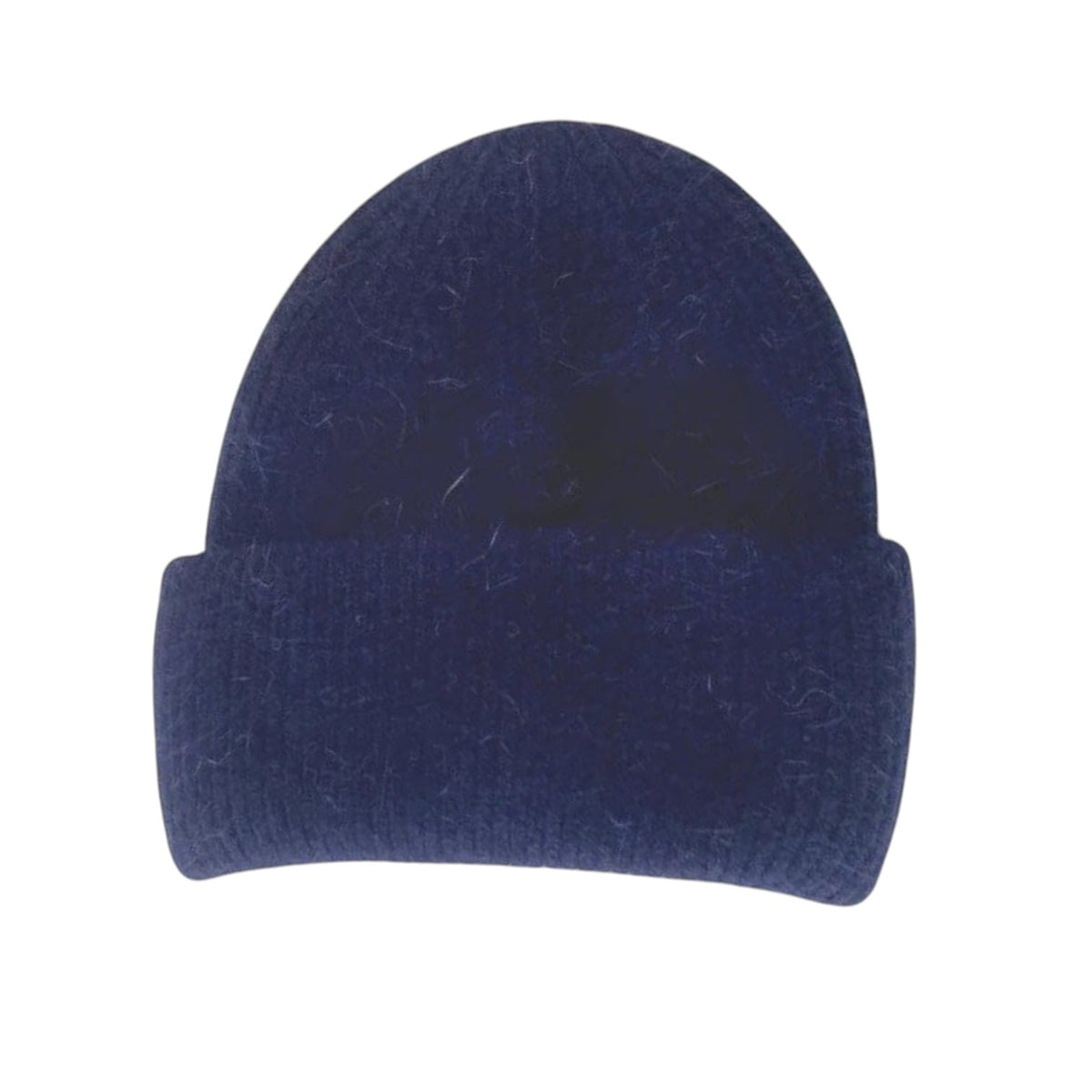 Le Comptoir du Chapeau Bleu Marine Bonnet Laine Angora Fourrure Hiver