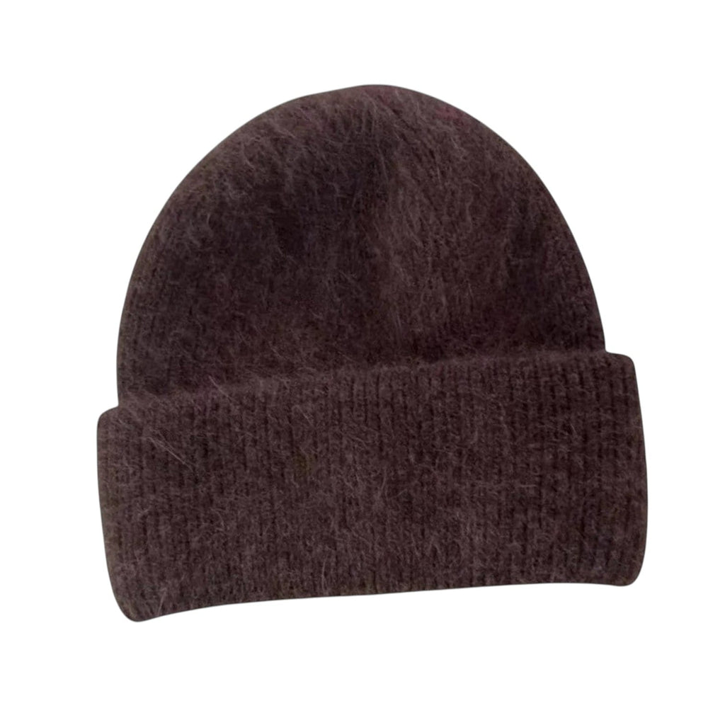 Le Comptoir du Chapeau Café Bonnet Laine Angora Fourrure Hiver