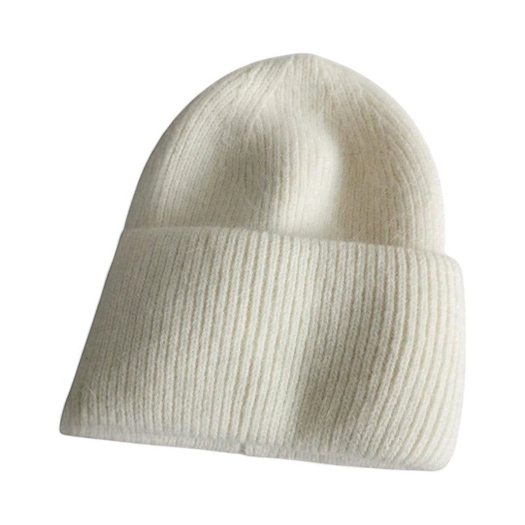Le Comptoir du Chapeau Blanc Bonnet Laine Angora Fourrure Hiver