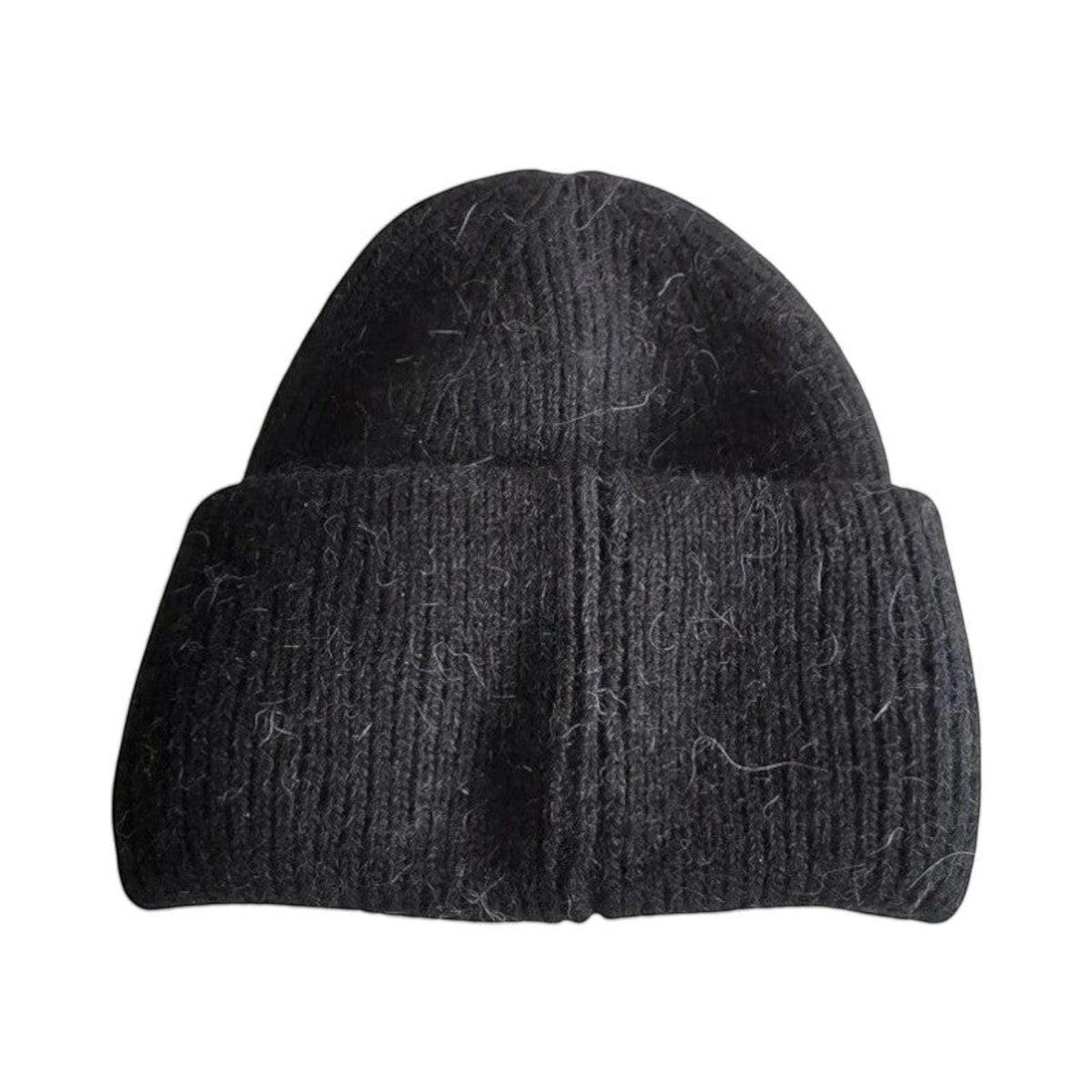 Le Comptoir du Chapeau Noir Bonnet Laine Angora Fourrure Hiver