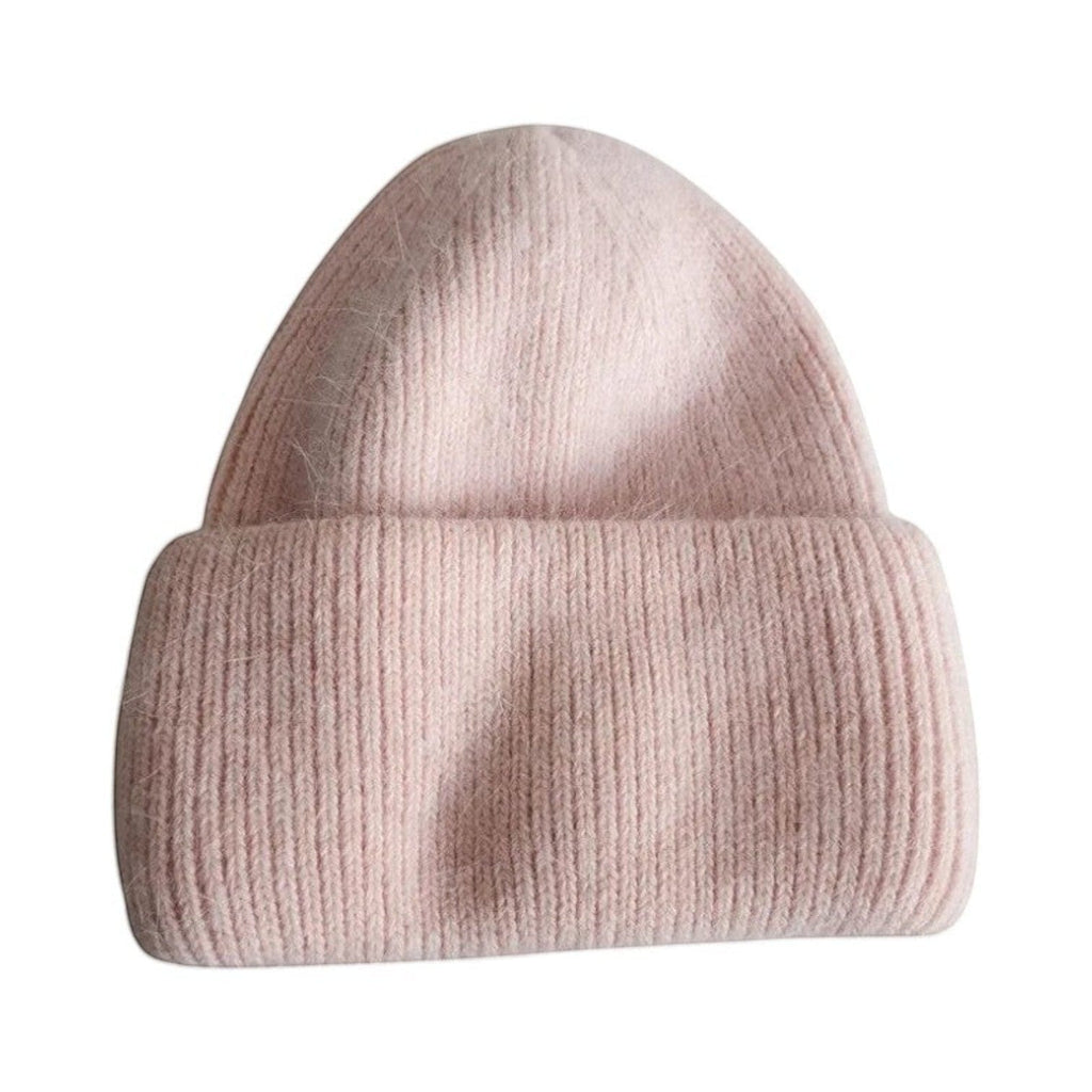 Le Comptoir du Chapeau Rose Clair Bonnet Laine Angora Fourrure Hiver