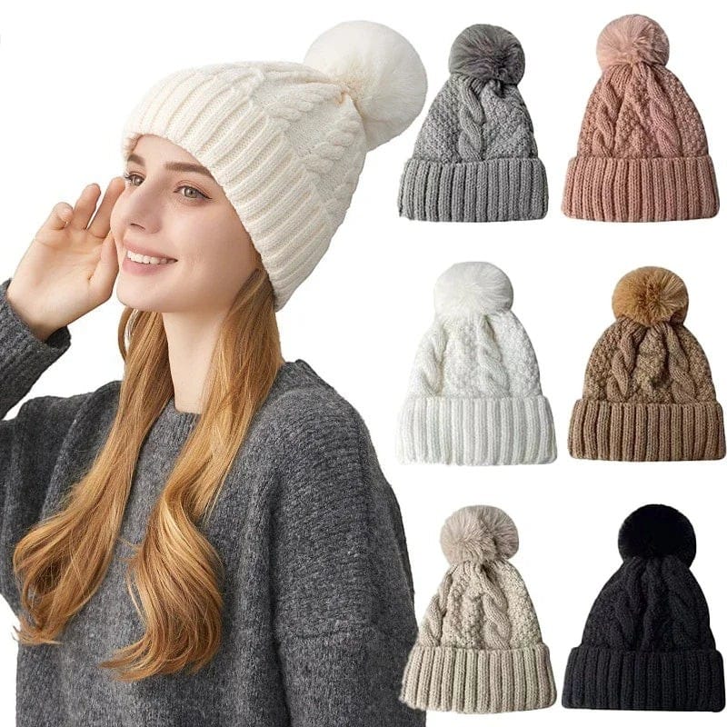 Le Comptoir du Chapeau Bonnet Pompom Fourrure Torsadé Hiver